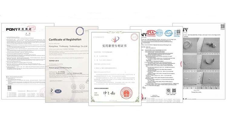 pressure gauge certificate R