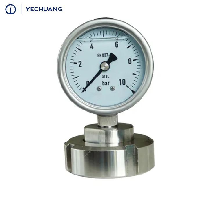 2-5-Inch-Diameter-Ss316L-Threaded-Connection-Diaphragm-Pressure-Gauge-Dn-25