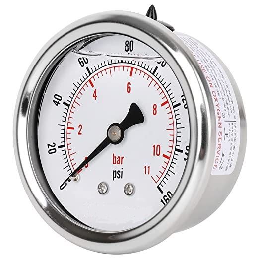 1/4-Zoll-NPT-Manometer mit rückseitigem Anschluss
